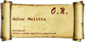 Odler Melitta névjegykártya